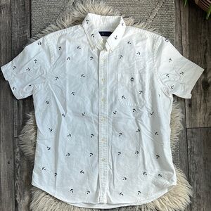 Ralph Lauren White Nautical Print Men's Button-Up Shirt